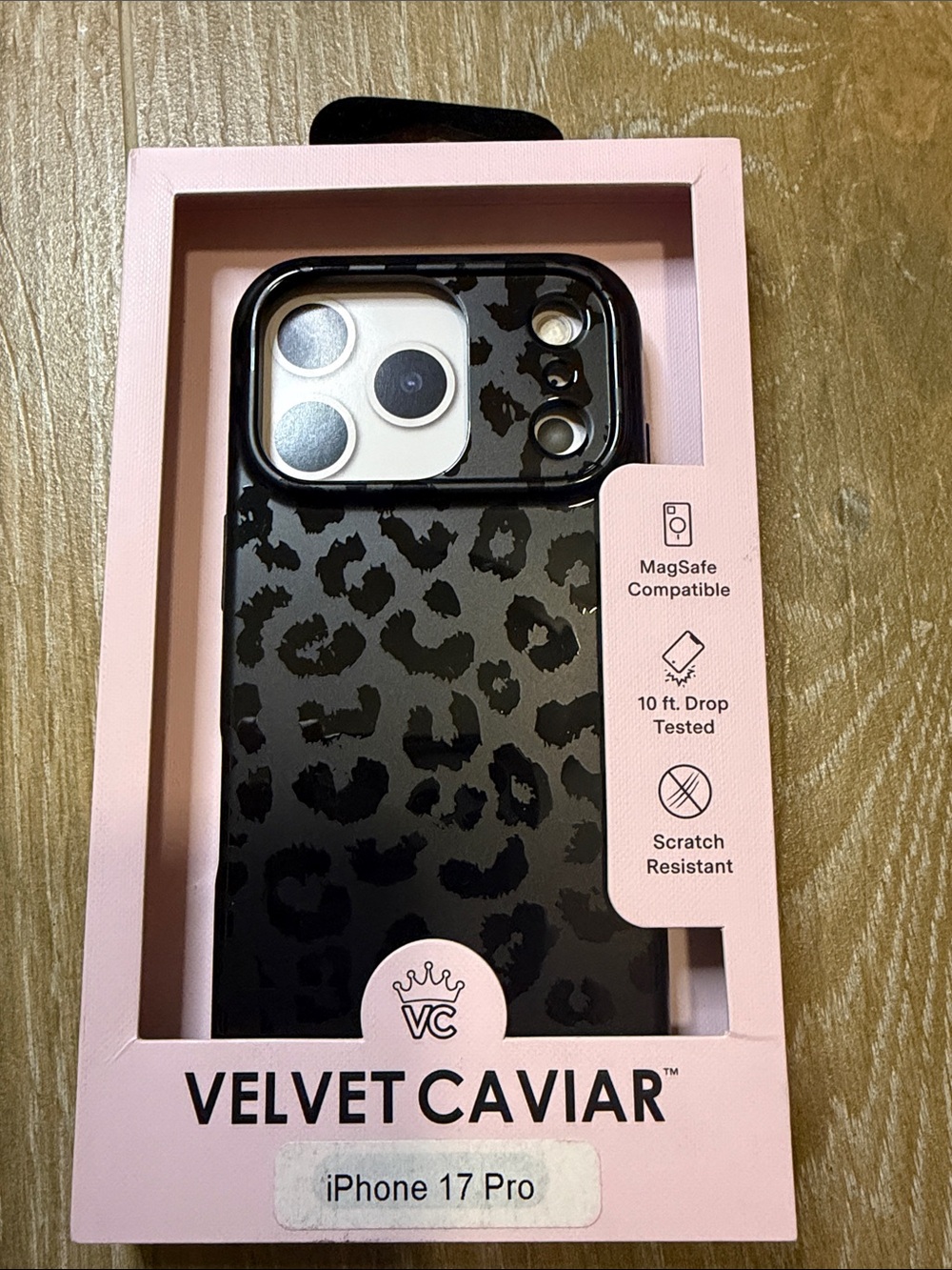 Velvet Caviar Black Leopard iPhone Case - MagSafe Compatible New In Box